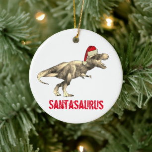 Décoration En Céramique Santa saurien Noël Dinosaure Épouvantable T Rex Lu