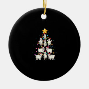 Décoration En Céramique Santa Sheep Christmas Tree Lights Funny Sheep Veni