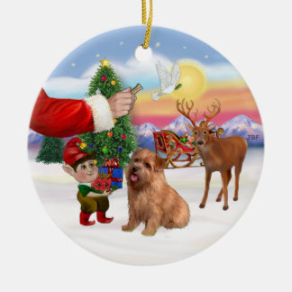 Décoration En Céramique Santas Treat pour son Norfolk Terrier