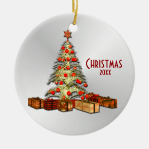Décoration En Céramique Sapin de Noël avec année