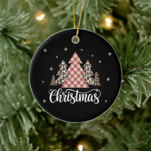 Décoration En Céramique Sapin de Noël Léopard Drôle de Noël Vacances 