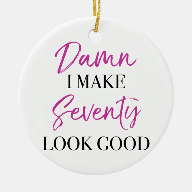 Décoration En Céramique Sassy 70e anniversaire (Devant)