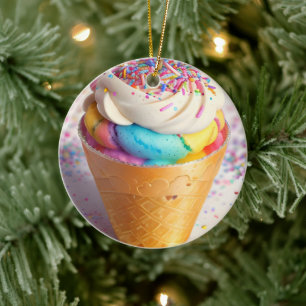 Décoration En Céramique Saupoudrer de cônes de crème glacée