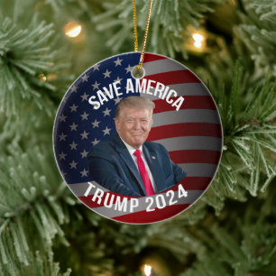 Décoration En Céramique Sauvez l'Amérique Trump 2024 Président Donald J. T