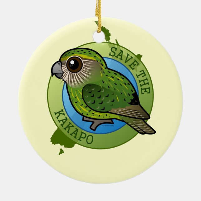 Décoration En Céramique Sauvez le Kakapo (Dos)