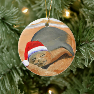 Décoration En Céramique Sceau de moine Mele Kalikimaka