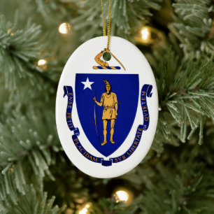 Décoration En Céramique Sceau d'État du Massachusetts