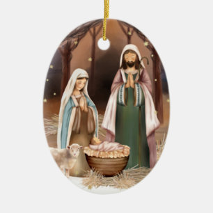 Décoration En Céramique Scène de Nativité Noël personnalisé