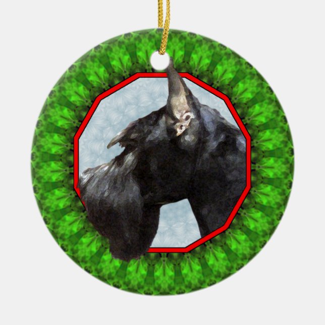 Décoration En Céramique Schnauzer géant Howliday heureux (Devant)