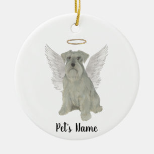 Décoration En Céramique Schnauzer Gris Argenté Personnalisé