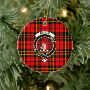 Décoration En Céramique Scottish Clan Brodie Modern Tartan and Crest