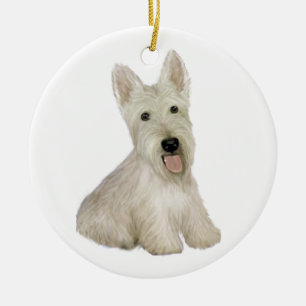Décoration En Céramique Scottish Terrier - blé