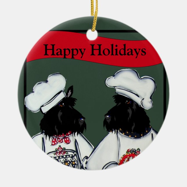 Décoration En Céramique Scottish Terriers (Devant)