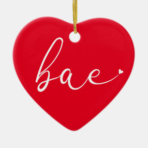 Décoration En Céramique Script Amour Cœur Bae Définition Rouge