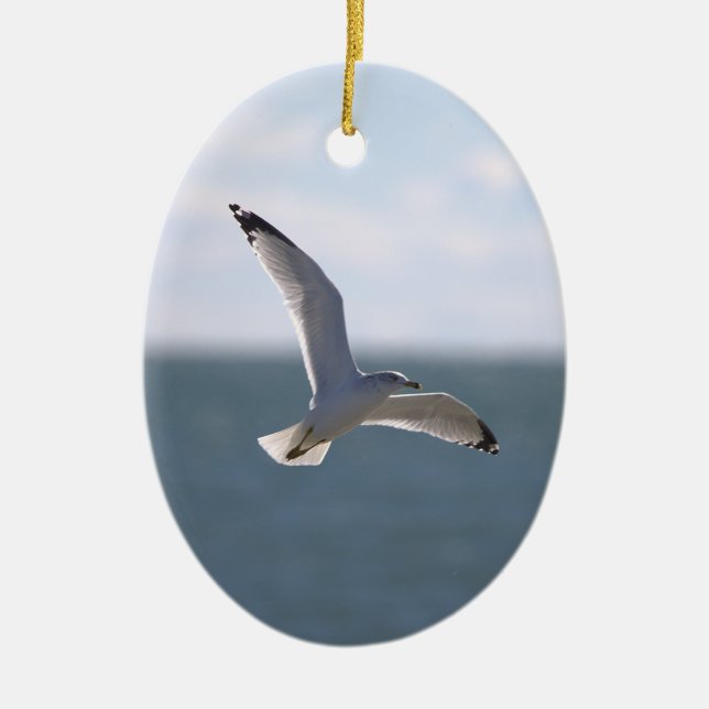 Décoration En Céramique Seagull Flying Photo Ornament  (Devant)