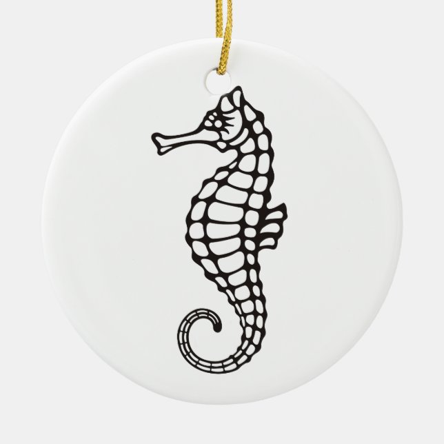Décoration En Céramique Seahorse Black (Devant)