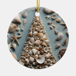 Décoration En Céramique Seashell Coastal Christmas Tree