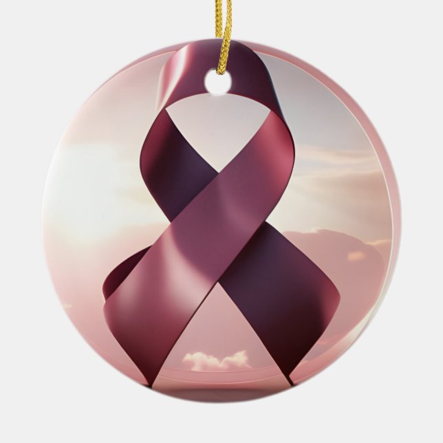 Décoration En Céramique Sensibilisation au cancer du sein (Devant)