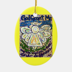 Décoration En Céramique Serenity Prière Ange Peinture Ornament Pendentif