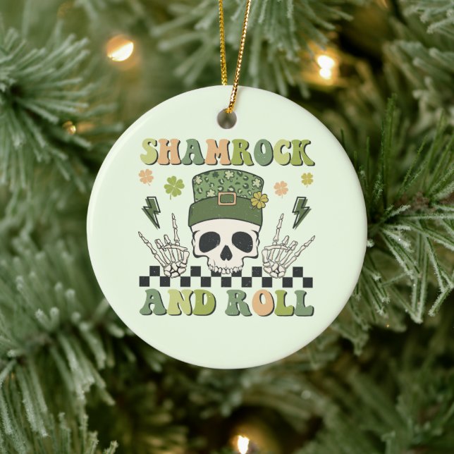 Décoration En Céramique Shamrock et rouleau (Arbre)