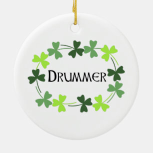 Décoration En Céramique Shamrock tambour Oval