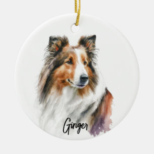 Décoration En Céramique Sheltie Chien race Personnalisée