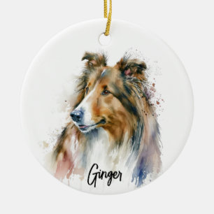Décoration En Céramique Sheltie Chien race Personnalisée