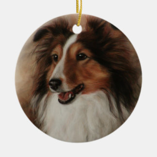 Décoration En Céramique Shetland Sheepdog Sheltie souriant