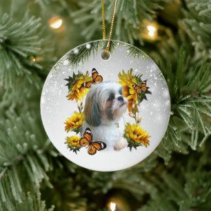Décoration En Céramique Shih Tzu empreintes de pattes commémoratifs du pap
