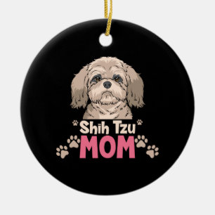 Décoration En Céramique Shih Tzu Mom