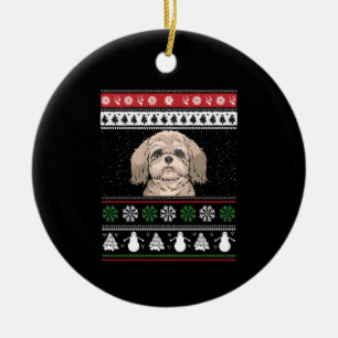 Décoration En Céramique Shih Tzu Noël