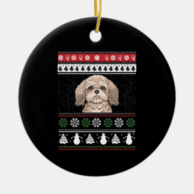 Décoration En Céramique Shih Tzu Noël (Devant)
