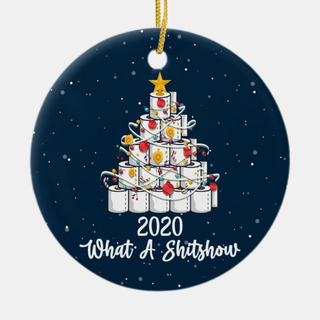 Décoration En Céramique Shitshow 2020, pandémie Noël (Devant)