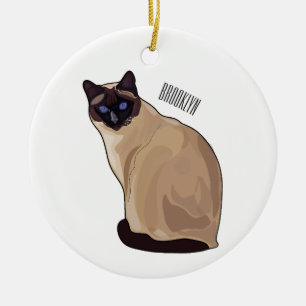 Décoration En Céramique Siamese cat cartoon