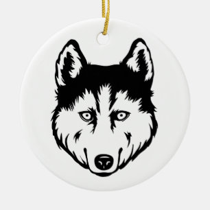 Décoration En Céramique Siberian Husky Dog