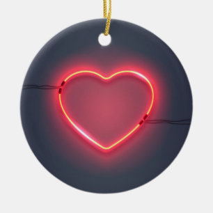 Décoration En Céramique Signe au néon de coeur