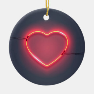 Décoration En Céramique Signe au néon de coeur