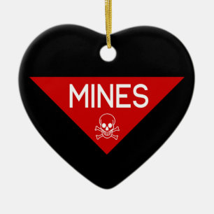 DÉCORATION EN CÉRAMIQUE SIGNE DE MINES SIGNAGE SYMBOLE