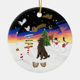 Décoration En Céramique Signes de Noël - Canicule standard au chocolat