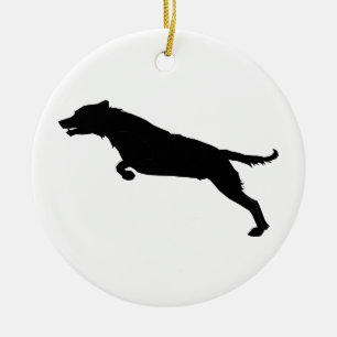 Décoration En Céramique Silhouette de chien qui saute