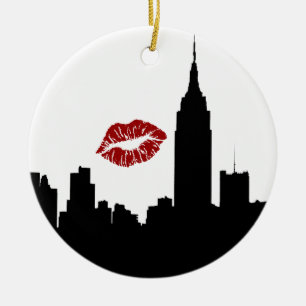 Décoration En Céramique Silhouette de l'horizon de NYC, Empire St Bldg #1