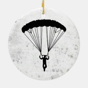 Décoration En Céramique silhouette de parachutiste