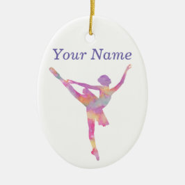 Décoration En Céramique Silhouette personnalisée de ballerine d'aquarelle
