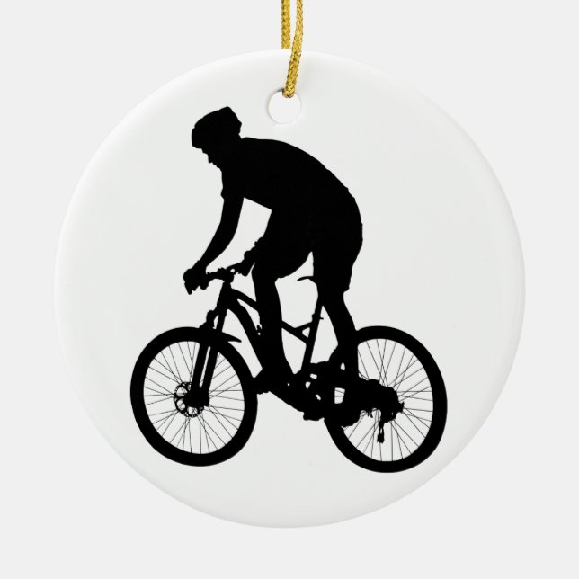 Décoration En Céramique Silhouette VTT - Choisir la couleur arrière - plan (Devant)