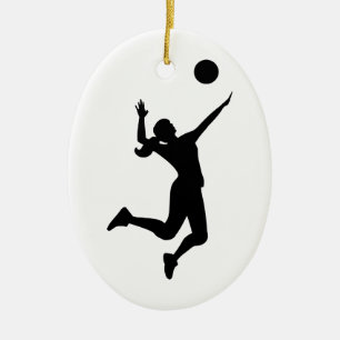 Décoration En Céramique silhouette women's volleyball