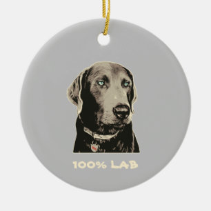 Décoration En Céramique Silver Lab 100% Labrador Ceramic Ornament