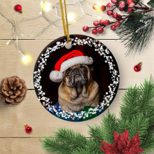 Décoration En Céramique Simple Photo de Noël de Chien Mignon Chiot Animal 