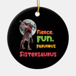 Décoration En Céramique Sistersaurus Équipe de dinosaures sœurs appariées
