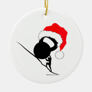 Décoration En Céramique Sisyphus Kettlebell Joyeux Noël
