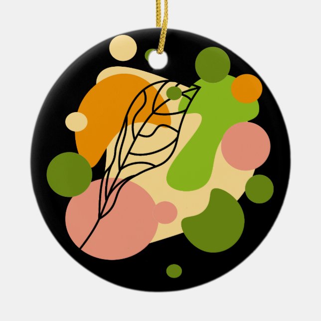 Décoration En Céramique Sites abstraits intéressants avec feuilles (Devant)